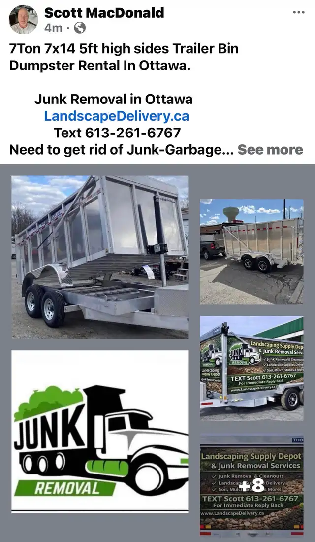 Dumpster Rental 7 Ton 7X14 with 5ft High Sides - Photo 10
