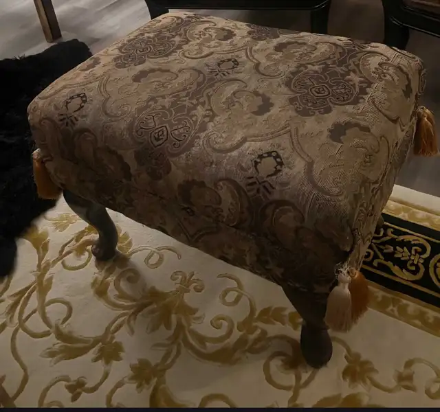 Green, Black n Gold Ottoman