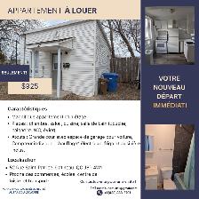Appartement 3 et demi à Louer à Gatineau!
