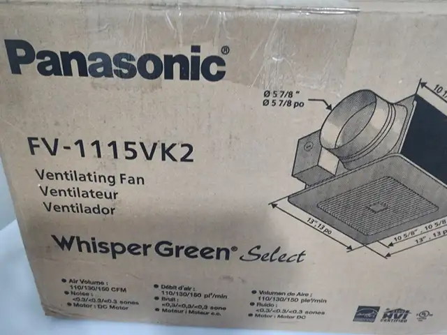 PANASONIC WHISPER GREEN EXHAUST FAN