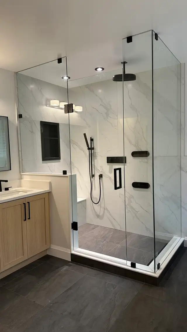 SHOWER GLASS DOORS SHOWER ENCLOSURES GLASS BATHTUB SLIDING GLASS - Photo 2