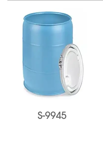 Plastic Drum with Lid - 55 Gallon, Open Top (New)