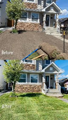 sod fence deck rocks junk removal landscaping