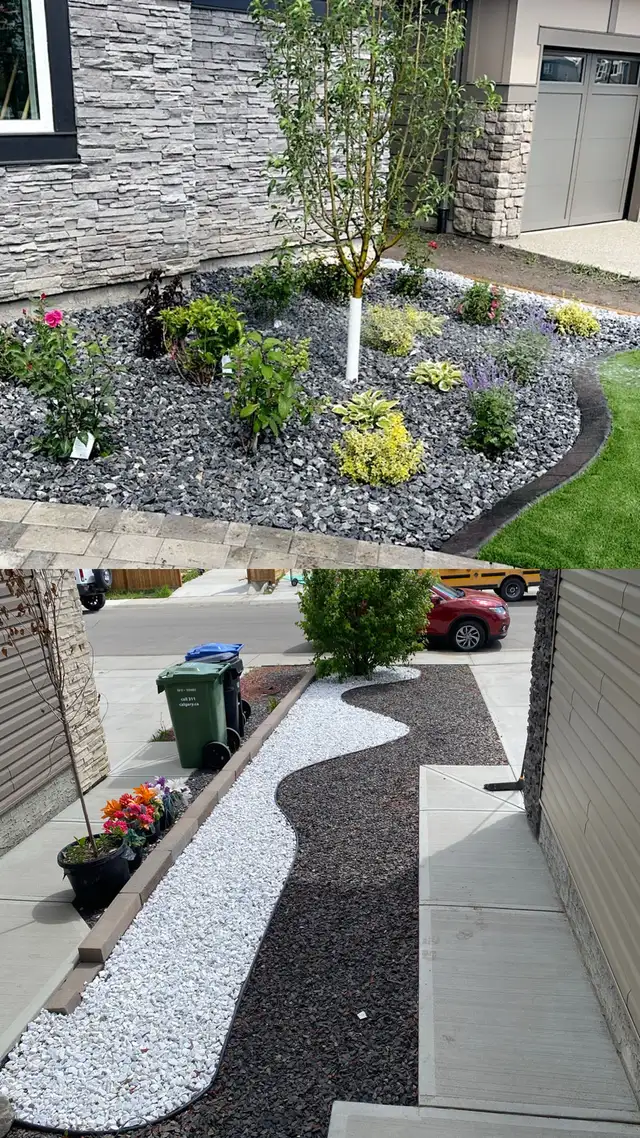 sod fence deck rocks junk removal landscaping - Photo 2