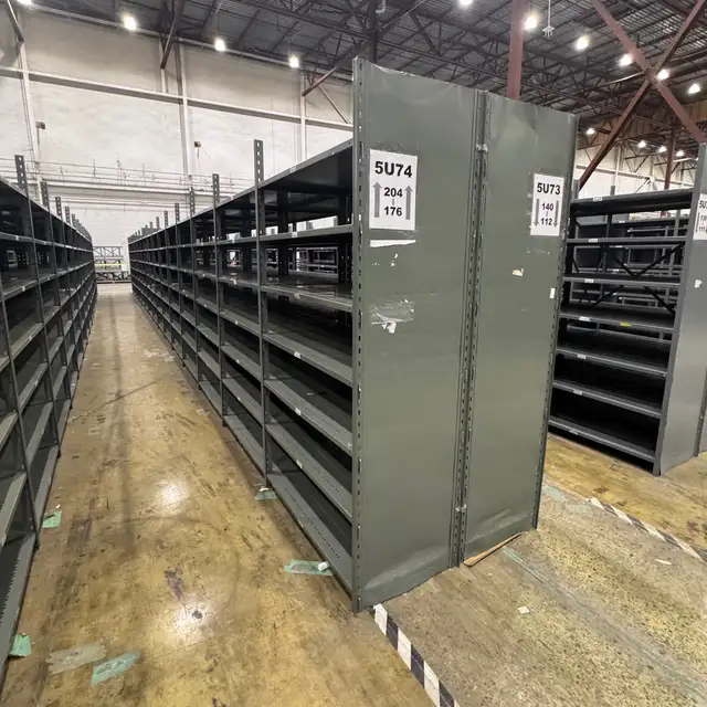 used metal industrial shelf units 2' deep x 4' wide x 7'4 tall - Photo 6