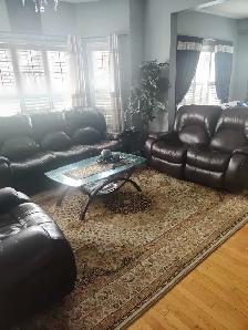 Faux Leather Sofa Set with Glass Coffee Table BRAMPTON ONTARIO - Photo 7