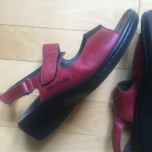 Sandale cuir rouge, MEPHISTO, grandeur 39, - Photo 4