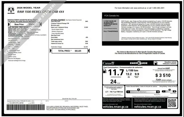 2026 Ram 1500 Rebel | HEATED FRONT SEATS | HEATED STEERING WHEEL - Photo 8