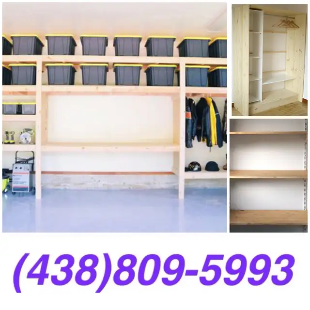 fabrication étagères et tablettes pour placard,garde-robe