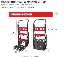 Milwaukee Tool PACKOUT 20-inch 2-Wheel Utility Cart