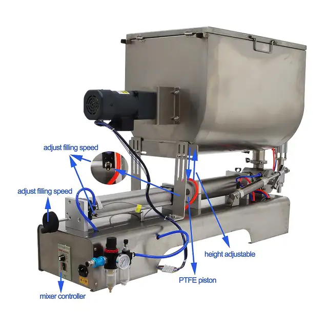 100-1000ml Paste Mixing Filling Machine w/Big Hopper 160420 - Photo 3