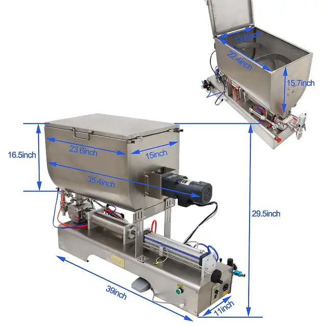 100-1000ml Paste Mixing Filling Machine w/Big Hopper 160420 - Photo 5