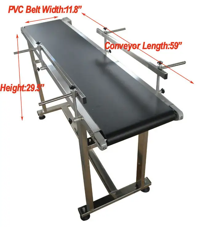 5911.8' PVC Belts Conveyor Adjustable Speed w/Guardrail 230035 - Photo 3