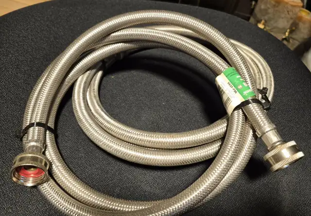 6FT STAINLESS WASHER HOSES – BRAIDED – SET OF 2 – $10