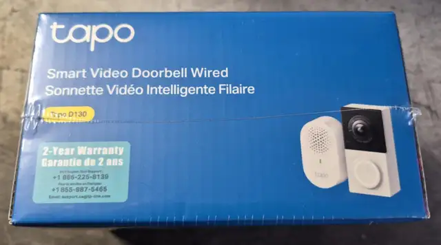 TP-LINK TAPO D130 2K VIDEO DOORBELL–NEW SEALED – NO SUBSCRIPTION - Photo 3