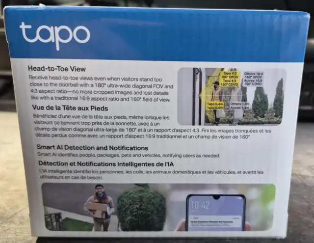 TP-LINK TAPO D130 2K VIDEO DOORBELL–NEW SEALED – NO SUBSCRIPTION - Photo 4