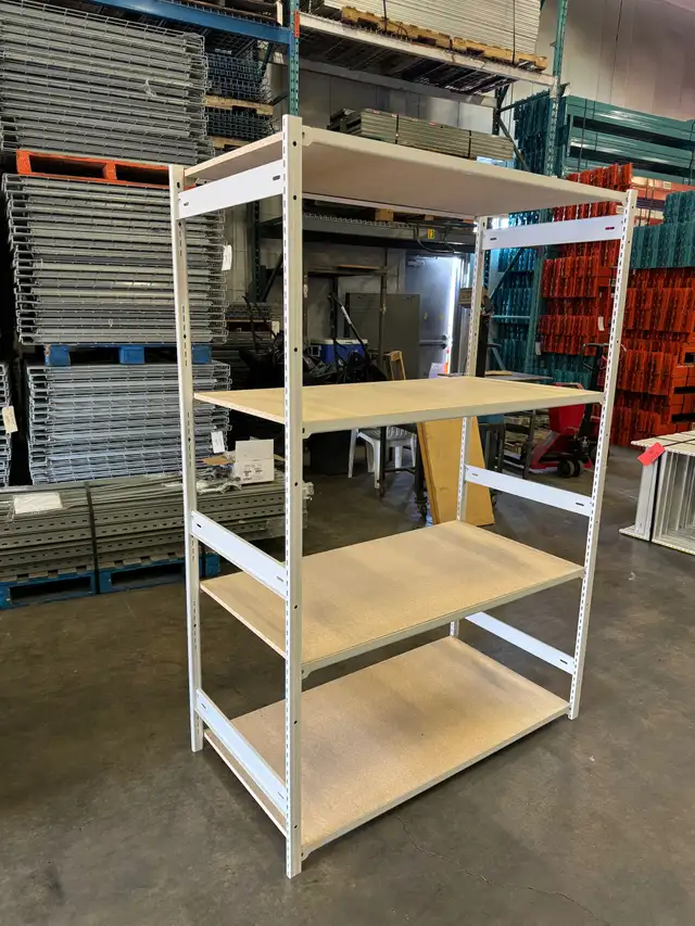 Used industrial shelving  6' & 12' tall / 24'deep  x 46' wide