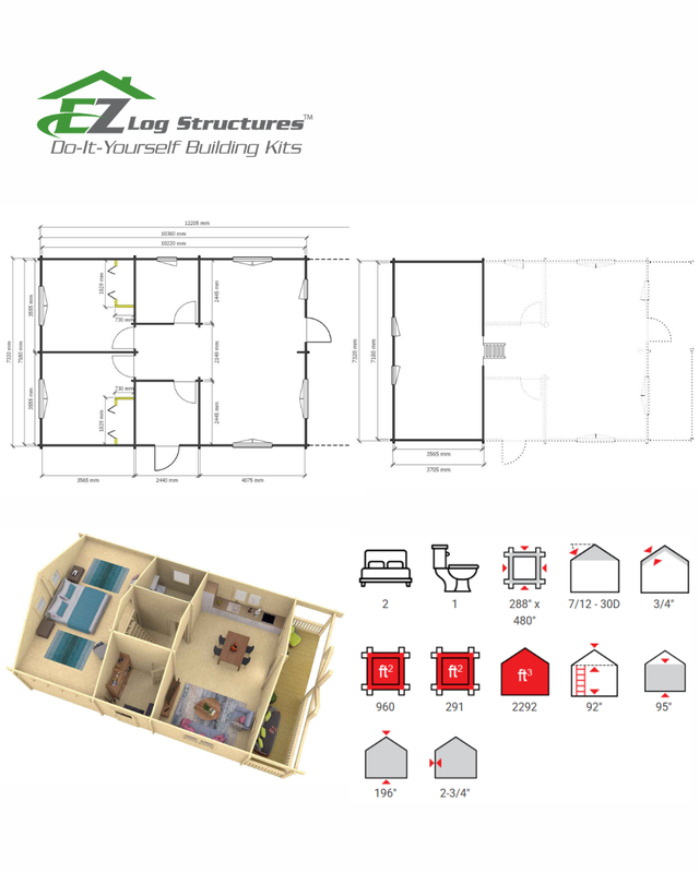 960 sq ft 2-Bedroom Lofted Pre-Fab Cabin Kit | FREE SHIPPING - Photo 2