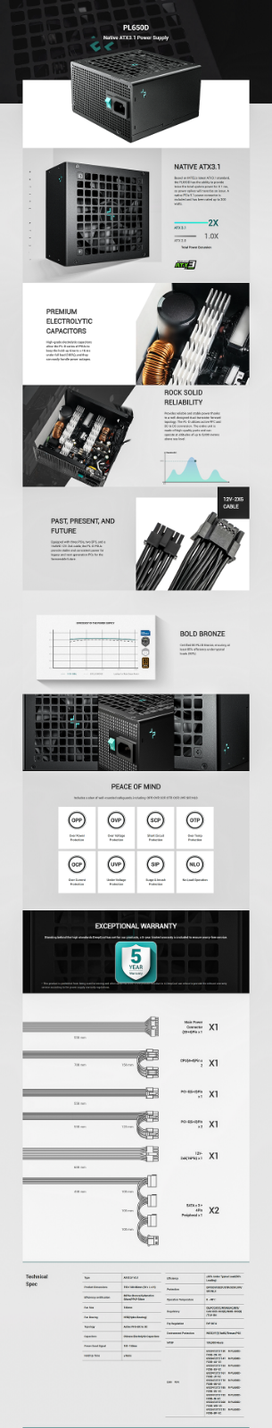 PL650D NATIVE ATX3.1 DIRECT POWER SUPPLY FOR PC - Photo 4