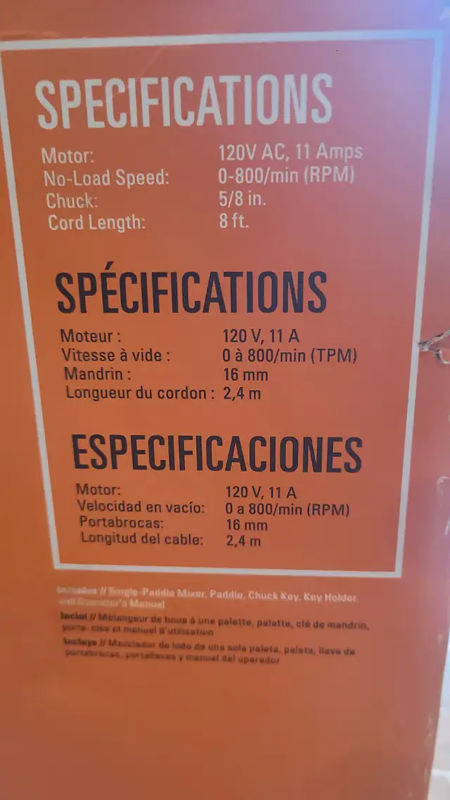 NEW Concrete Mixer RIDGID R7135 5/8' Paddle Corded - Photo 6