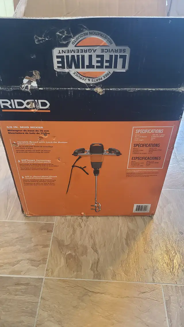 NEW Concrete Mixer RIDGID R7135 5/8' Paddle Corded - Photo 8