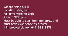 Mixer job