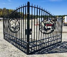 20FT Iron Driveway Gate – Elegant Deer Artwork Design - Photo 3