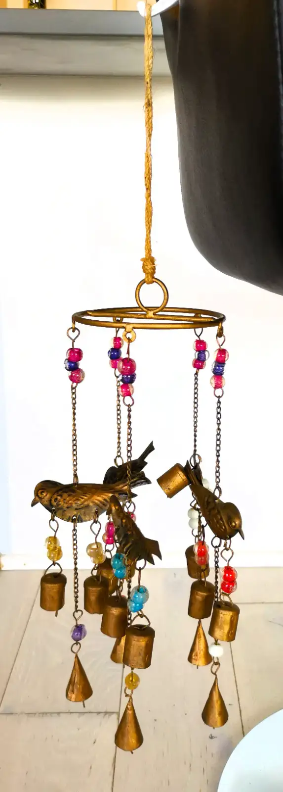 Colorful Glass Balls Copper Birds Wind Chime - Photo 4