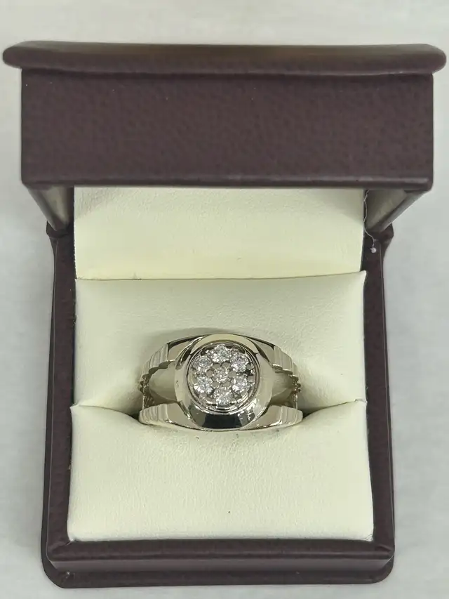 Men’s 14k White Gold Diamond Ring