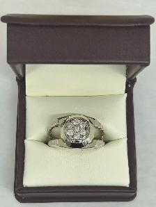 Men’s 14k White Gold Diamond Ring
