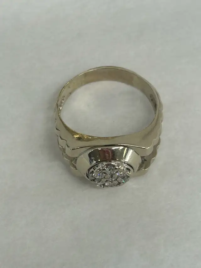 Men’s 14k White Gold Diamond Ring - Photo 3