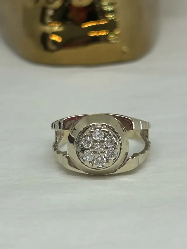 Men’s 14k White Gold Diamond Ring - Photo 4