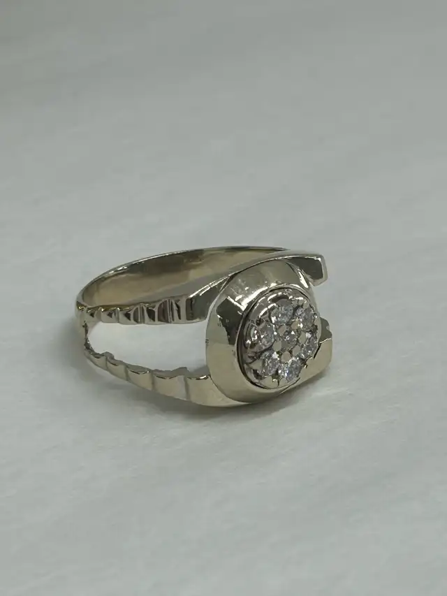 Men’s 14k White Gold Diamond Ring - Photo 5