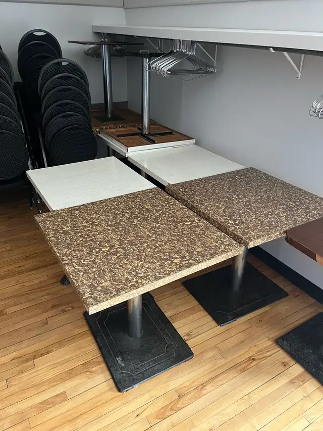 Community hall square tables