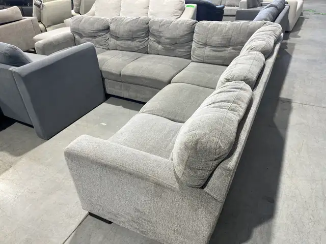Grey fabric sectional