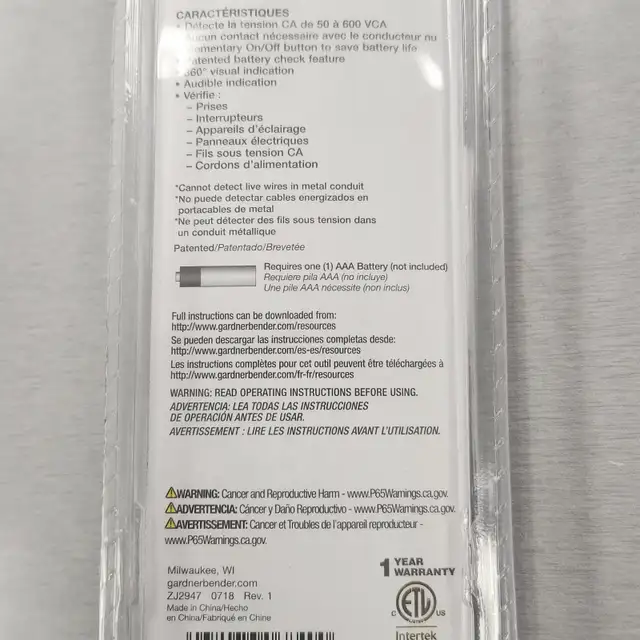 Gardner Bender GVD-3504 Circut Alert Voltage Tester - BRAND NEW - Photo 3