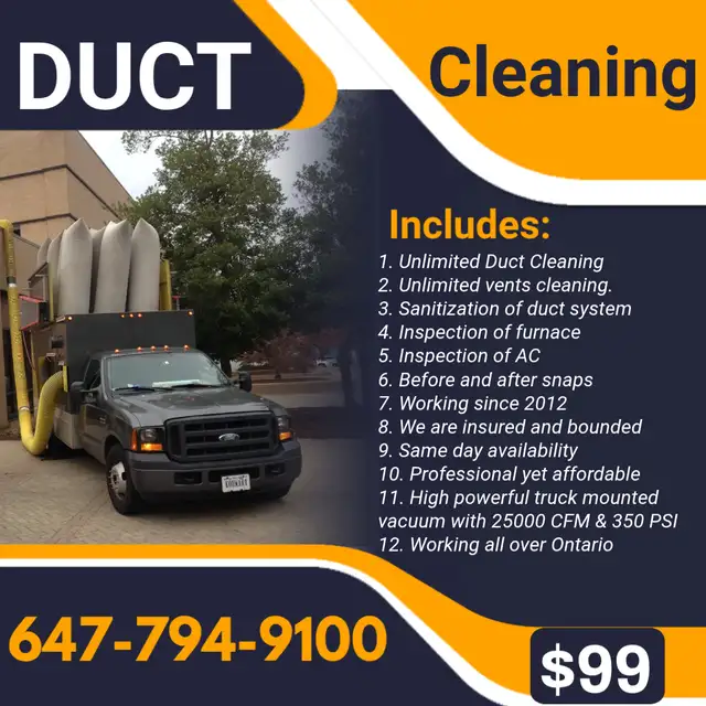 DUCT CLEANING SERVICE FLAT $99 _ 647 794 9100 - Photo 2
