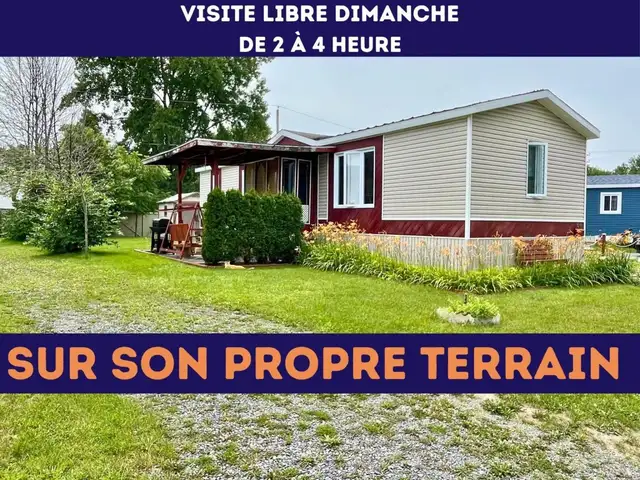 Maison mobile terrain inclus à vendre St-Jean-sur-Richelieu