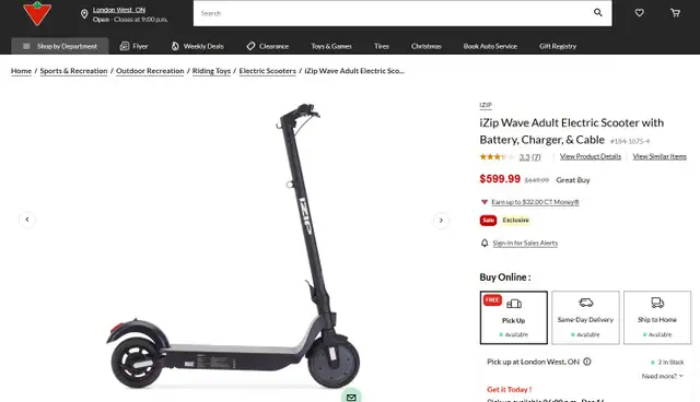 Like New iZip Wave Adult Electric Scooter For Sale - Photo 8