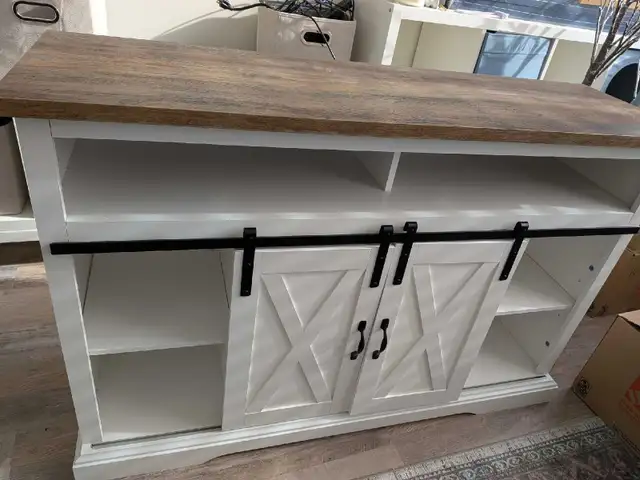 Tv Console with barn doors