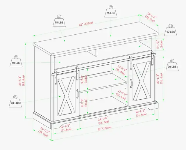 Tv Console with barn doors - Photo 6