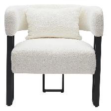 SCARLET ACCENT CHAIR IN IVORY BOUCLE AND BLACK. - Photo 4