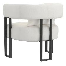 SCARLET ACCENT CHAIR IN IVORY BOUCLE AND BLACK. - Photo 5