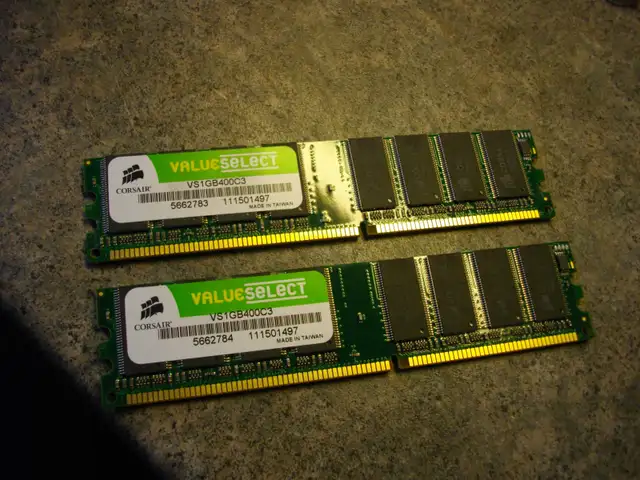 4 ram sticks 2 are 1gb & 2 are 512 all from same computer $15 ca