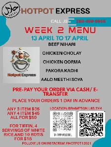 Weekly Menu by Hotpot Express