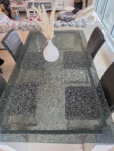 High End Glass Table with 4 leather chairs - Photo 3