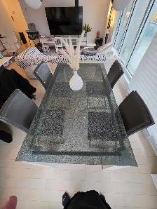 High End Glass Table with 4 leather chairs - Photo 4