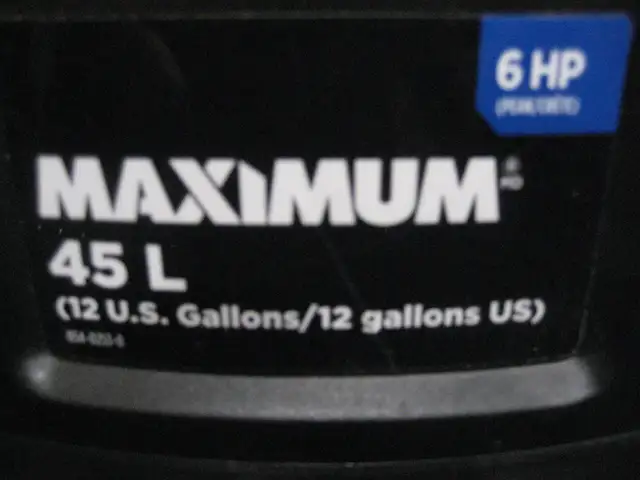 MAXIMUM 45 L,  6.0 Peak HP Portable Wet/Dry Shop Vacuum - Photo 2