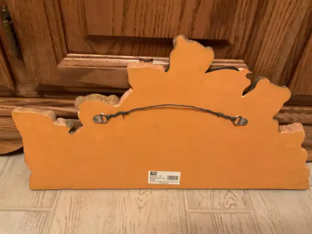 VINTAGE LARGE & HEAVY TEDDY BEAR ON ROCKING HORSE WALL  PLAQUE - Photo 2