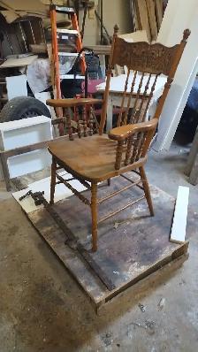 vintage press back arm chair (1)